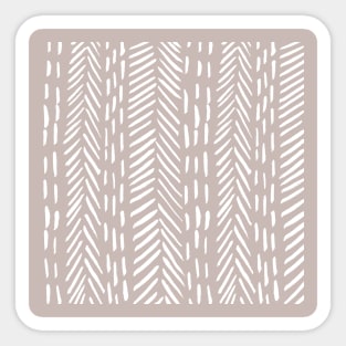 Abstract herringbone pattern - beige and white Sticker